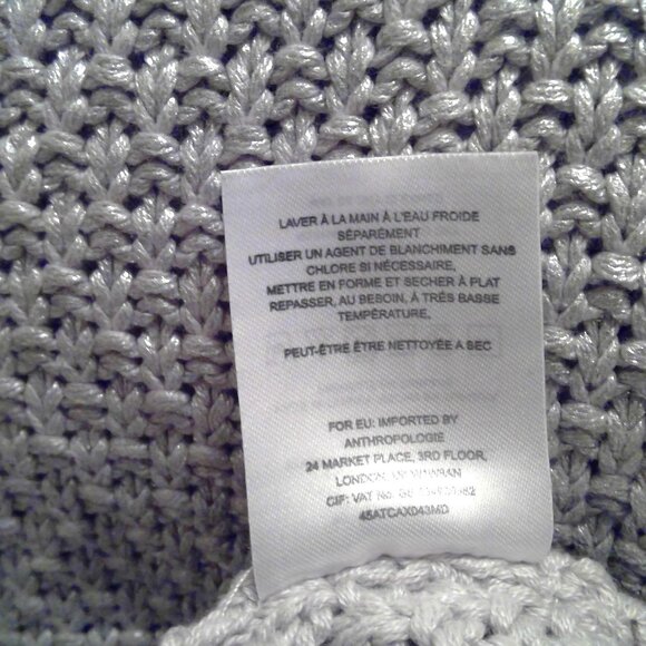 Moth by Anthropologie Grey Silver Metallic Sweater - M - Picture 5 of 5